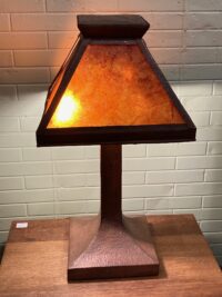 Hammered Copper and Mica Lamp